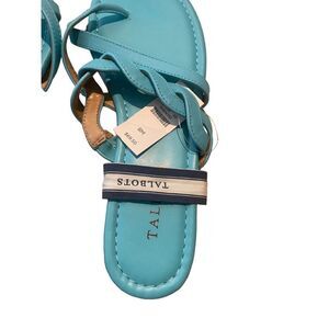 NWT Talbots Womens Turquoise Nappa Leather Gia Twist Sandals Size 8M